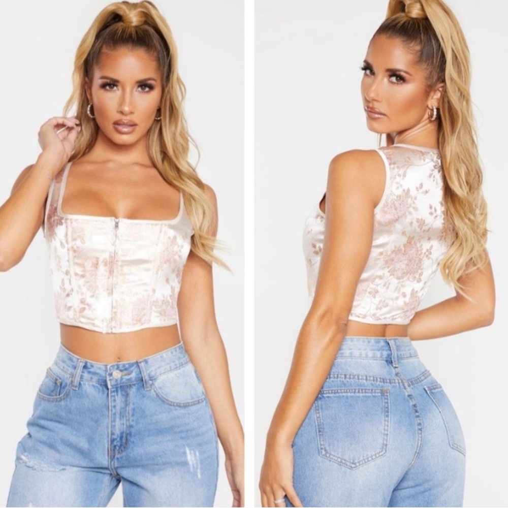 NWT Prettylittlething Oriental Corset Top